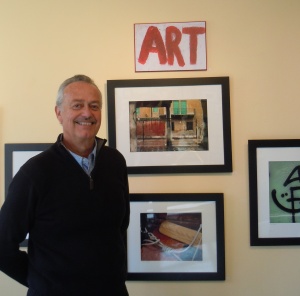 Steve Black with some of his artwork.